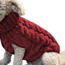 Cosy Dog Cat Sweater Clothing Winter Turtleneck Knitted Pet Cat Puppy Clothes Costume For Small Dogs Cats Stylish Solid Color