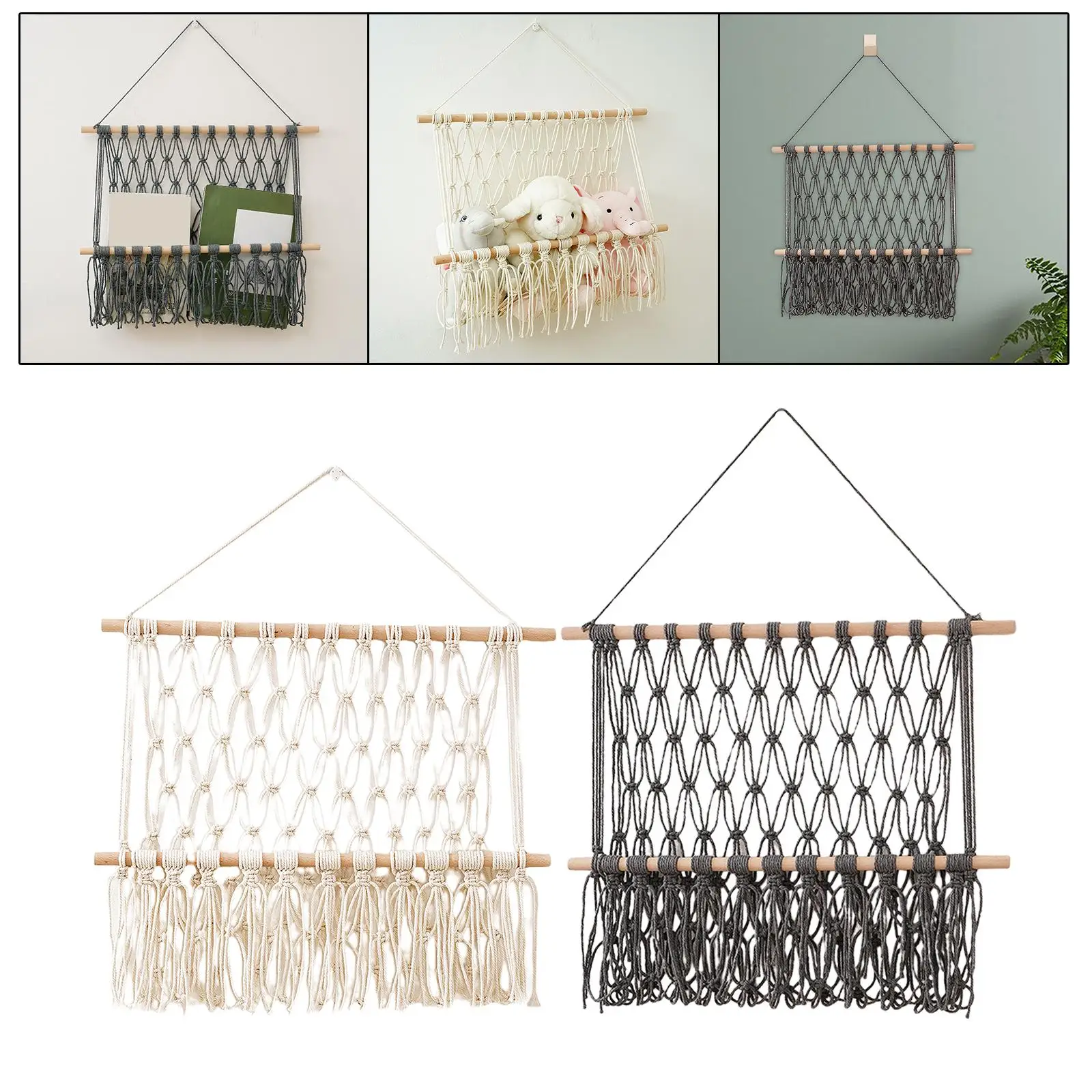 Boho Macrame Wall Organizer Tassel Wall Hanging Organizer for Bathroom Decoration, 50x40cm
Boho Macrame Wall Organizer Tassel Wall Hanging Organizer for Bathroom Decoration, 50x40cm