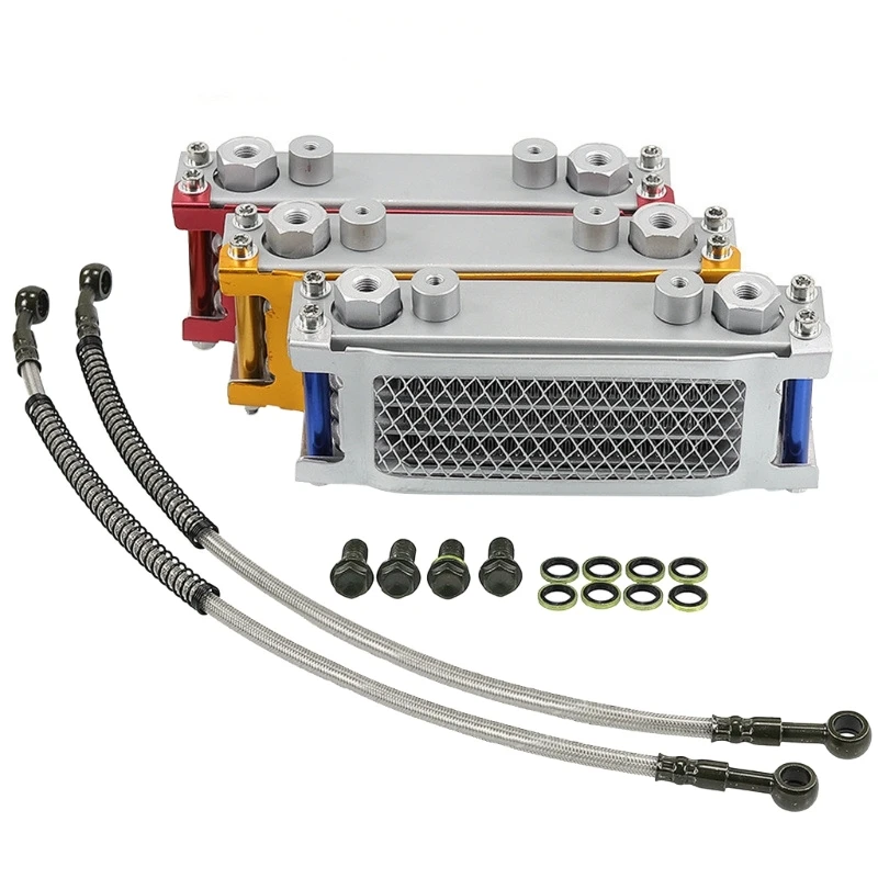 Motocross Aluminium Oil Cooling Radiator System Motorcycle Oil Cooler Radiator for 50-140cc Dirt Universal Radiator Kit F19A
Motocross Aluminium Oil Cooling Radiator System Motorcycle Oil Cooler Radiator for 50-140cc Dirt Universal Radiator Kit F19A