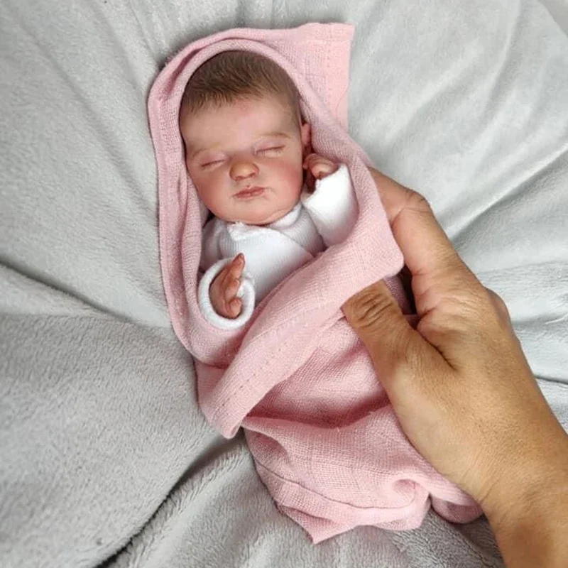 

10inch Mini Reborn Dolls Complete Finished Miniature Preemie Baby Doll Soft Silicone Vinyl Real Touch 3D Skin Collectible Doll