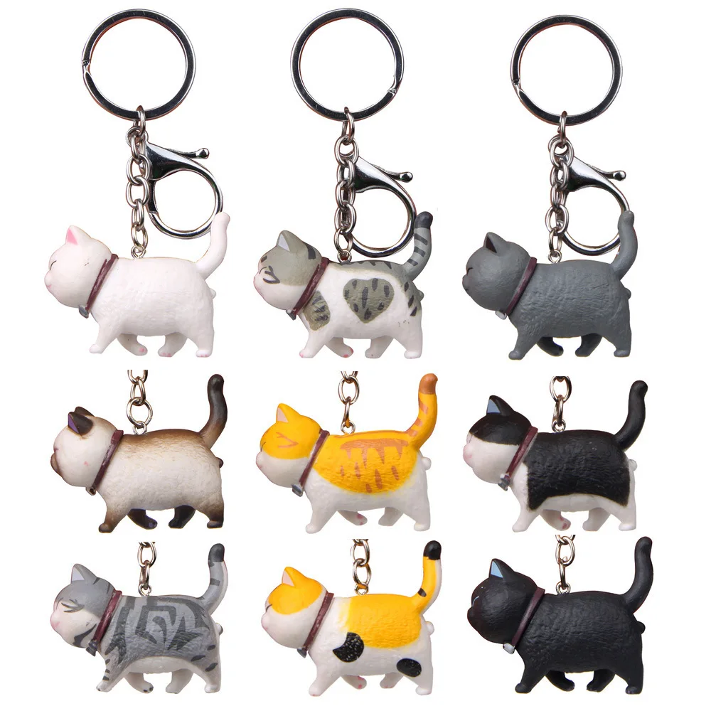 

Cute Trend Cartoon Shy Cat Keychains Kawaii Chubby Kitten Keyring Trinket Bag Ornament Christmas Birthday Party Gift For Girl