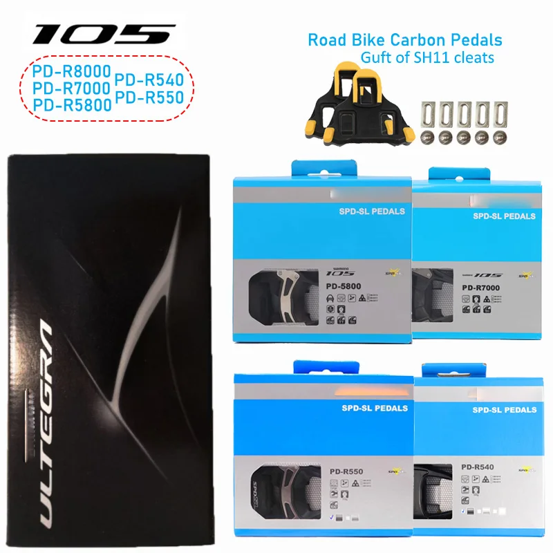 105 PD R7000/PD5800/R8000/R550/R540 Road Bike Pedals Carbon Self-Locking Pedals SPD Pedals With SM-SH11 Cleats Ultegra
105 PD R7000/PD5800/R8000/R550/R540 Road Bike Pedals Carbon Self-Locking Pedals SPD Pedals With SM-SH11 Cleats Ultegra