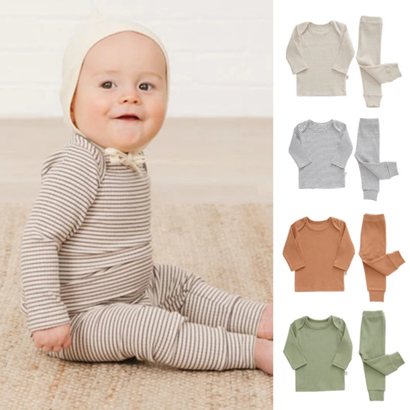 Fall Baby Girl Solid Color Long Sleeve Tops + Pants Suit Baby Boy Outfit Sets Infant Striped Pajamas Clothes 6-36 Months
Fall Baby Girl Solid Color Long Sleeve Tops + Pants Suit Baby Boy Outfit Sets Infant Striped Pajamas Clothes 6-36 Months