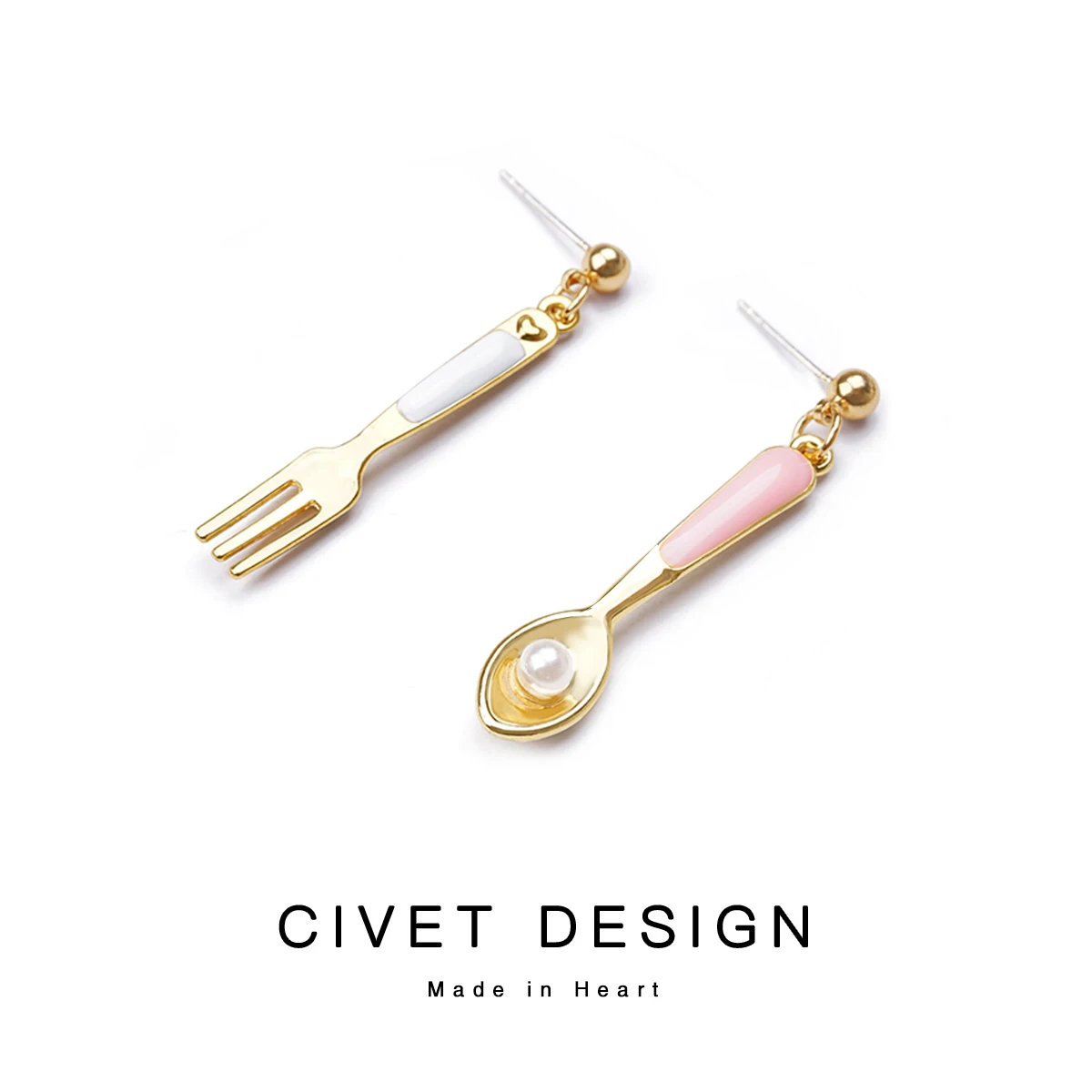 A Pair New Cute Spoon And Fork Earrings All-match Children's Fun Simple Pearl Silver Earrings Asymmetric Ear Clips
A Pair New Cute Spoon And Fork Earrings All-match Children's Fun Simple Pearl Silver Earrings Asymmetric Ear Clips