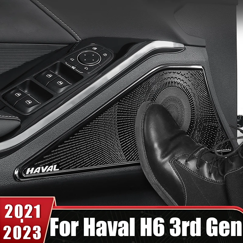 

Car Accessories For Haval H6 3rd Gen 2021 2022 2023 GT DHT PHEV Stainless Audio Speaker Door Loudspeaker Trim Cover Stickers
