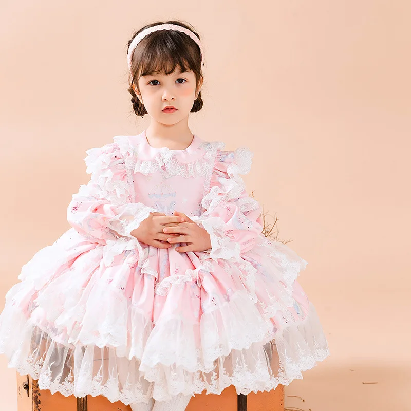 Spanish Retro Palace Lace Decorated Girls Spring Long Sleeve Lolita Princess Skirt Lovely Children's Birthday Party Skirt
Spanish Retro Palace Lace Decorated Girls Spring Long Sleeve Lolita Princess Skirt Lovely Children's Birthday Party Skirt