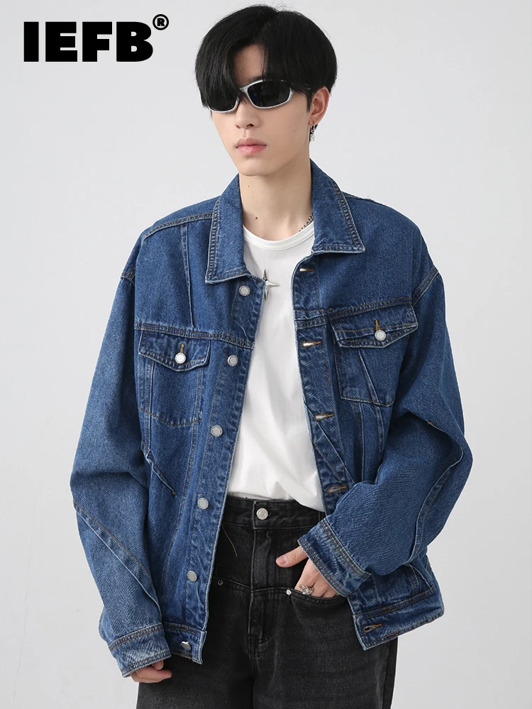 IEFB Men's Coat Wear Autumn New Korean Fashion Loose Design Lapel Denim Jacket 2022 Solid Color Single Breasted Male Tops 9A4721
IEFB Men's Coat Wear Autumn New Korean Fashion Loose Design Lapel Denim Jacket 2022 Solid Color Single Breasted Male Tops 9A4721