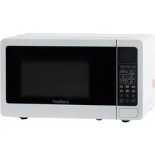 Microwave Oven 700-Watts Compact with 6 Pre Cooking Settings, Speed Defrost, Electronic Control Panel and Glass Turntable, White