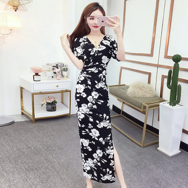 Women 2022 Summer New Elegant Floral Print Dress Female Slim Bodycon Sheath Pencil Dresses Ladies Side Slit Fashion Vestidos M88
Women 2022 Summer New Elegant Floral Print Dress Female Slim Bodycon Sheath Pencil Dresses Ladies Side Slit Fashion Vestidos M88