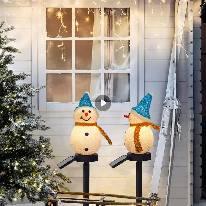 

Рождественский ландшафт, украшение на солнечной батарее, мультяшный снеговик, светильник для газона, уличный садовый светильник, креативсв...