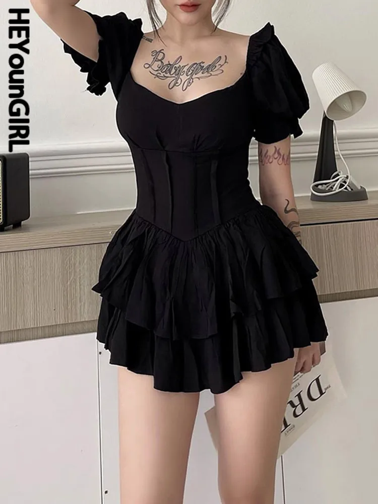 Элегантное шикарное многослойное тонкое Черное короткое платье HEYounGIRL, женские милые танцевальные мини-платья с пышными рукавами, сексуаль...
Элегантное шикарное многослойное тонкое Черное короткое платье HEYounGIRL, женские милые танцевальные мини-платья с пышными рукавами, сексуаль...