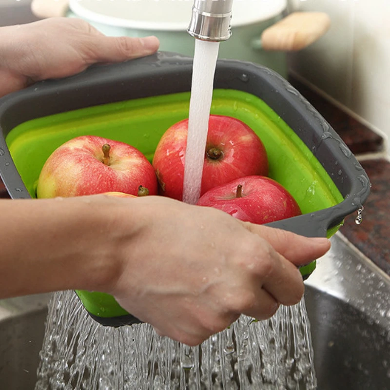 Strainer Fruit Vegetable Washing Basket Colander Dish Drainer Silicon Colander Collapsible Drainer Kitchen Storage Tool 
Strainer Fruit Vegetable Washing Basket Colander Dish Drainer Silicon Colander Collapsible Drainer Kitchen Storage Tool