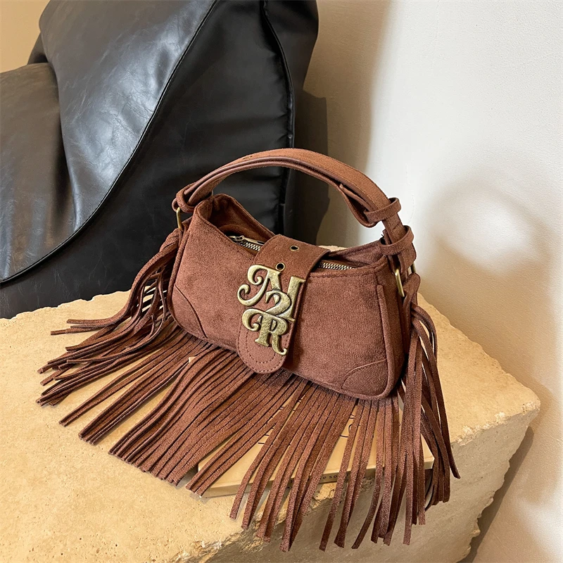 

Leather Women's Bag Luxury Designer Boston Shoulder Bag Famous Brand Ladies Crossbody Bag 2023 New Handbag Vintage Fringe Totes