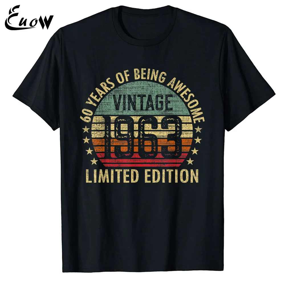 Euow Unisex 60 Year Old Gifts Vintage 1963 Limited Edition 60th Birthday Shirt Men Clothing Classic Luxury T-Shirt Casual Tee
Euow Unisex 60 Year Old Gifts Vintage 1963 Limited Edition 60th Birthday Shirt Men Clothing Classic Luxury T-Shirt Casual Tee