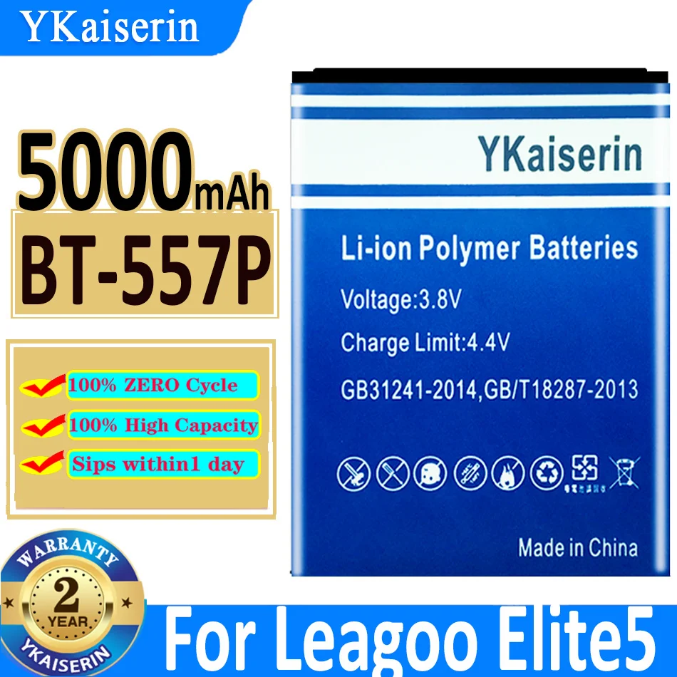 5000mAh YKaiserin Battery Top Brand 100% New BT-557P Battery for LEAGOO Elite5 Elite 5 In Stock Bateria
5000mAh YKaiserin Battery Top Brand 100% New BT-557P Battery for LEAGOO Elite5 Elite 5 In Stock Bateria