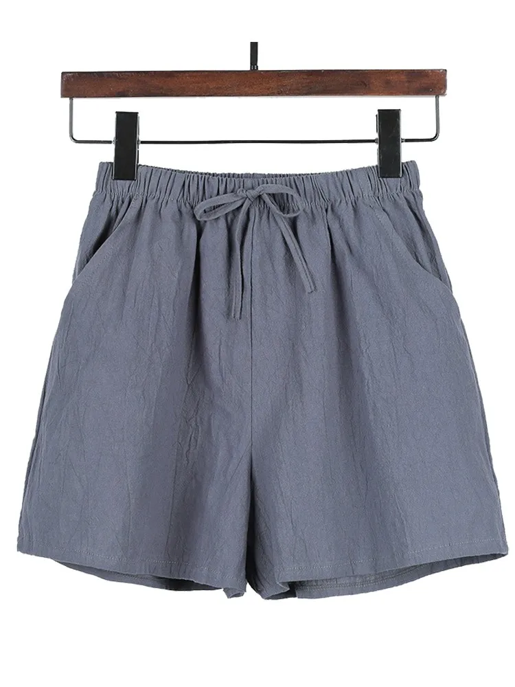 Summer Solid Color Linen Shorts Women Casual Loose Pockets High Waist Drawstring Wide-leg Pants Plus Size Streetwear Shorts
Summer Solid Color Linen Shorts Women Casual Loose Pockets High Waist Drawstring Wide-leg Pants Plus Size Streetwear Shorts