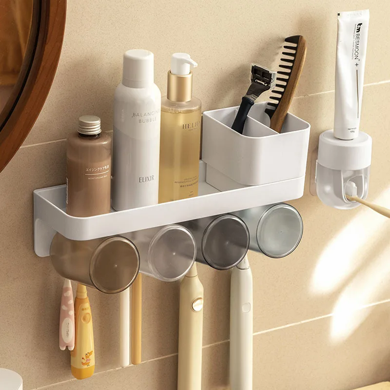 Bathroom Shelves Wall Mounted Toothbrush Holder No Drilling Storage Rack Toiletries Organizer Bathroom Accessories
Bathroom Shelves Wall Mounted Toothbrush Holder No Drilling Storage Rack Toiletries Organizer Bathroom Accessories