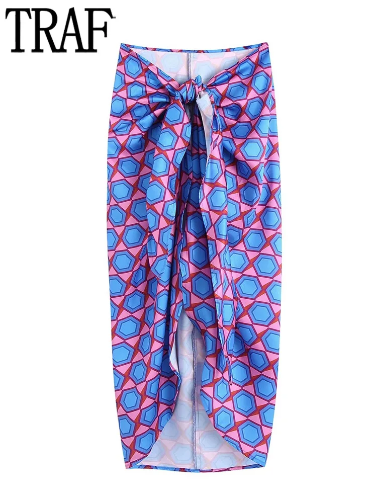 TRAF 2022 Print Knot Long Skirts Woman High Waist Slit Wrap Skirt Women Sarong Beach Summer Skirts 2022 Fashion Blue Midi Skirt
TRAF 2022 Print Knot Long Skirts Woman High Waist Slit Wrap Skirt Women Sarong Beach Summer Skirts 2022 Fashion Blue Midi Skirt