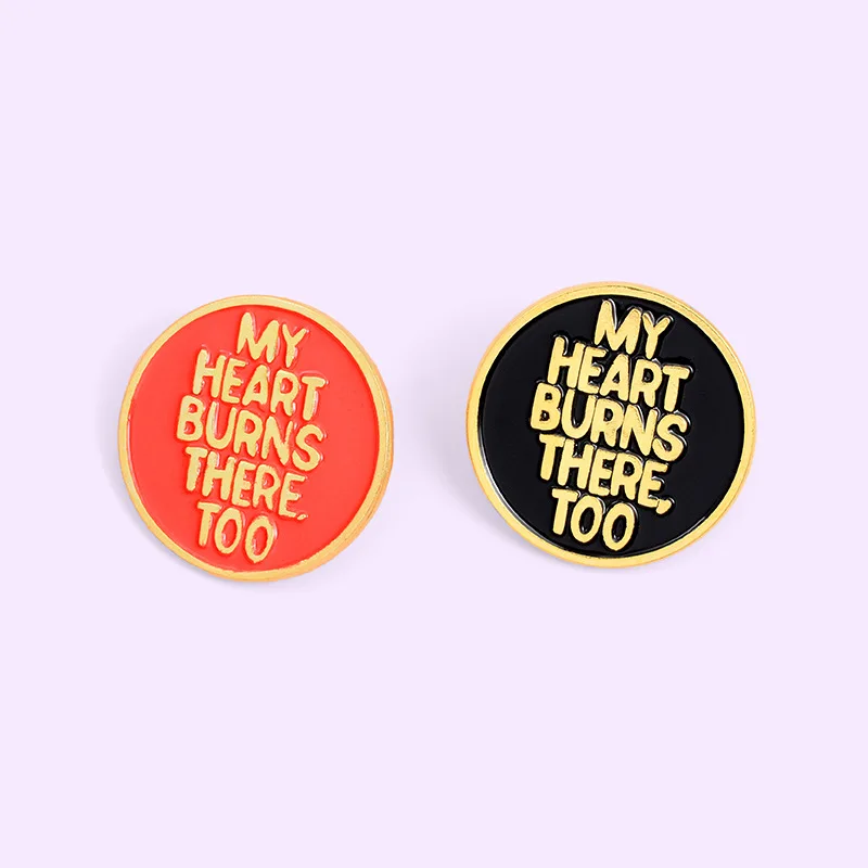 Round Punk Enamel Pins Custom Wholesale Letters My Heart Burns There Too Lapel Badge Pin Club Brooch Accessory Gift Wholesale
Round Punk Enamel Pins Custom Wholesale Letters My Heart Burns There Too Lapel Badge Pin Club Brooch Accessory Gift Wholesale