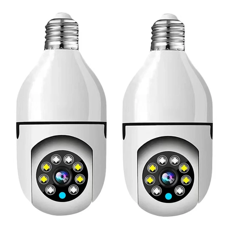 

2X 1080P Беспроводная ламповая камера для мониторинга 2 МП Беспроводная интеллектуальная ламповая камера E27
