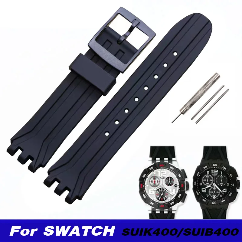 

19mm Silicone Watch Band for Swatch SUIK400 SUIB400 Series Soft Waterproof Rubber Strap Men Women Sport Bracelet Accessories