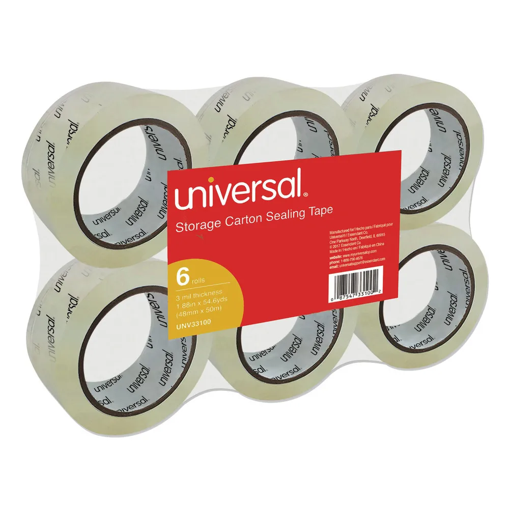UNV33100 Heavy-Duty Acrylic 3 in. Core 1.88 in. x 54.6 yds. Box-Sealing Tape - Clear (6-Piece/Pack)
UNV33100 Heavy-Duty Acrylic 3 in. Core 1.88 in. x 54.6 yds. Box-Sealing Tape - Clear (6-Piece/Pack)