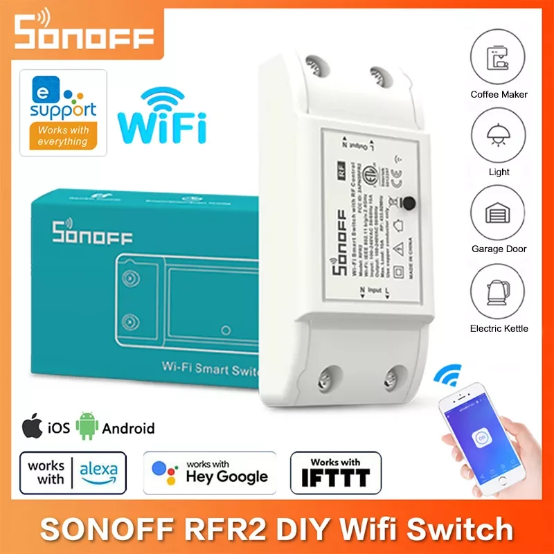 RFR2 Wifi DIY Smart With RF Receiver eWelink APP Remote Control Smart Home Works With Alexa Home
RFR2 Wifi DIY Smart With RF Receiver eWelink APP Remote Control Smart Home Works With Alexa Home