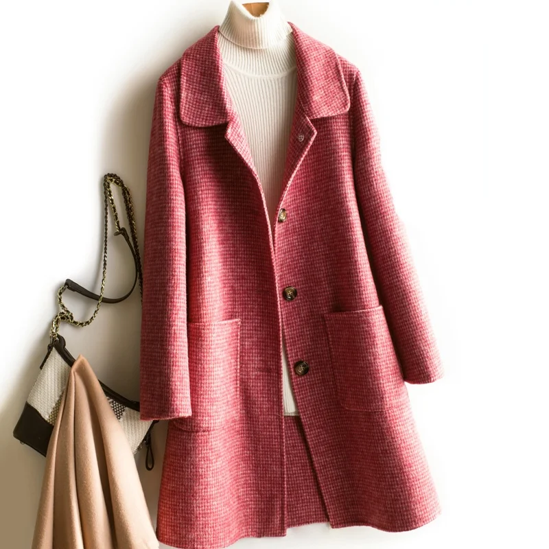 Woolen 2023 Autumn 100% Genuine Coat Double-faced Women Wool Coat Fashion Spring Black Long Women's Jackets Manteau Femme Gmm219
Woolen 2023 Autumn 100% Genuine Coat Double-faced Women Wool Coat Fashion Spring Black Long Women's Jackets Manteau Femme Gmm219