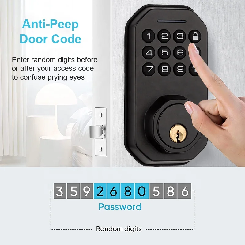 Tuya Wifi Electronic Door Lock With Tuya APP Remotely /Password/Mechanical Key Unlock Smart Home Security Door Lock
Tuya Wifi Electronic Door Lock With Tuya APP Remotely /Password/Mechanical Key Unlock Smart Home Security Door Lock
