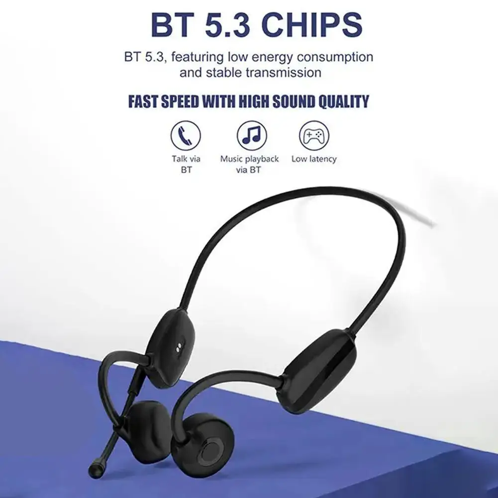 Bone Conduction Headphones With Mic Bluetooth 5.3 Ear Headphones Wireless Headset Waterproof Earphones With Noise-Cancellation
Bone Conduction Headphones With Mic Bluetooth 5.3 Ear Headphones Wireless Headset Waterproof Earphones With Noise-Cancellation