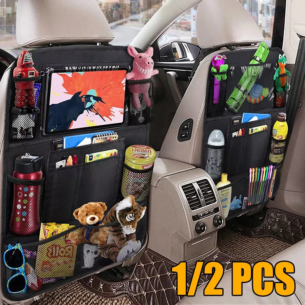 Backseat Organizer Oxford with Touch Screen Tablet Holder Auto Back Seat Storage Cover Protector for Travel Kids Toddlers
Backseat Organizer Oxford with Touch Screen Tablet Holder Auto Back Seat Storage Cover Protector for Travel Kids Toddlers