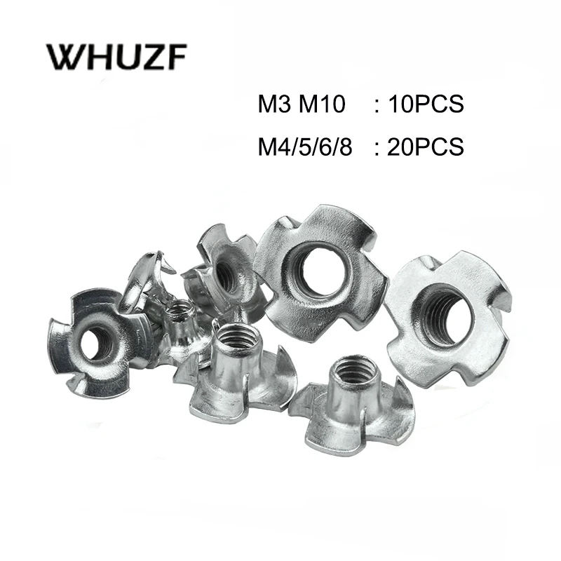100PCS M3 M4 M5 M6 M8 M10 Zinc Plated Four Claws Nut Speaker T-nut Blind Pronged Insert Tee Nut All Size Furniture Hardware
100PCS M3 M4 M5 M6 M8 M10 Zinc Plated Four Claws Nut Speaker T-nut Blind Pronged Insert Tee Nut All Size Furniture Hardware