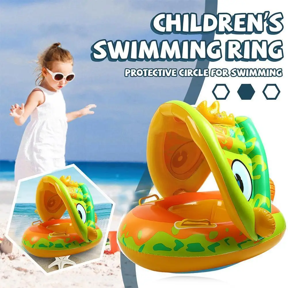 Cartoon Inflatable Baby Swim Ring With Removable Canopy Toddler Pool Float Ring Swim Trainer For Age Of 1-4 D7i4
Cartoon Inflatable Baby Swim Ring With Removable Canopy Toddler Pool Float Ring Swim Trainer For Age Of 1-4 D7i4
