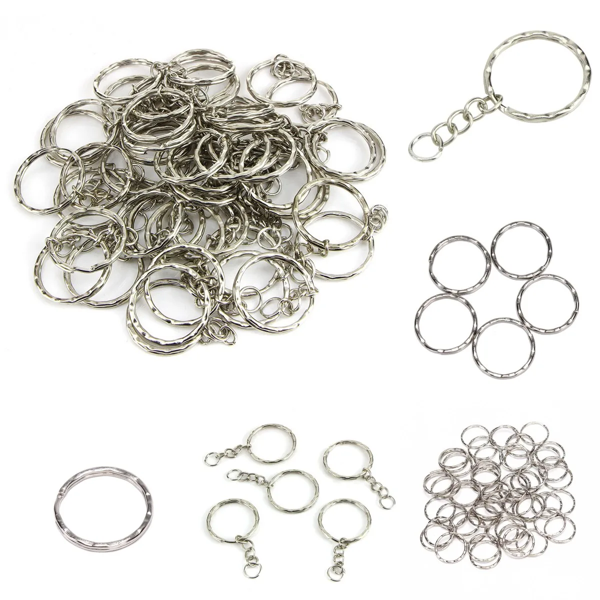 50PCS DIY 25mm Polished Silver Keyring Keychain Split Ring Short Chain Knurling Round Key Open Jump Ring Jewelry Accessories
50PCS DIY 25mm Polished Silver Keyring Keychain Split Ring Short Chain Knurling Round Key Open Jump Ring Jewelry Accessories