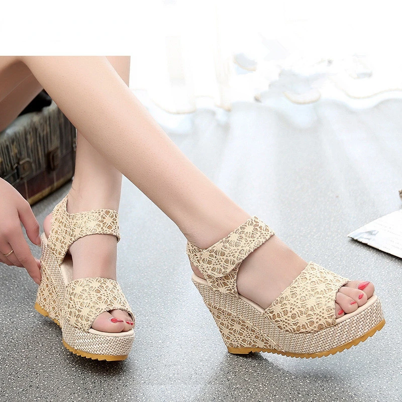Women Sandals New Summer Fashion Lace Hollow Gladiator Wedges Shoes Woman Slides Peep Toe Loop Solid Lady Casual
Women Sandals New Summer Fashion Lace Hollow Gladiator Wedges Shoes Woman Slides Peep Toe Loop Solid Lady Casual