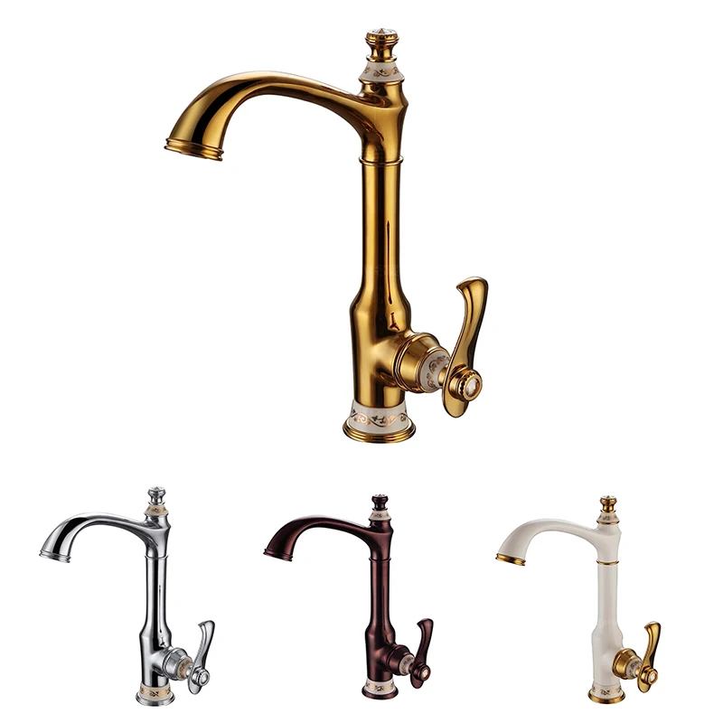 European-style antique kitchen basin sink faucet cold and hot white baking lacquer brown gold-plated Water Tap
European-style antique kitchen basin sink faucet cold and hot white baking lacquer brown gold-plated Water Tap