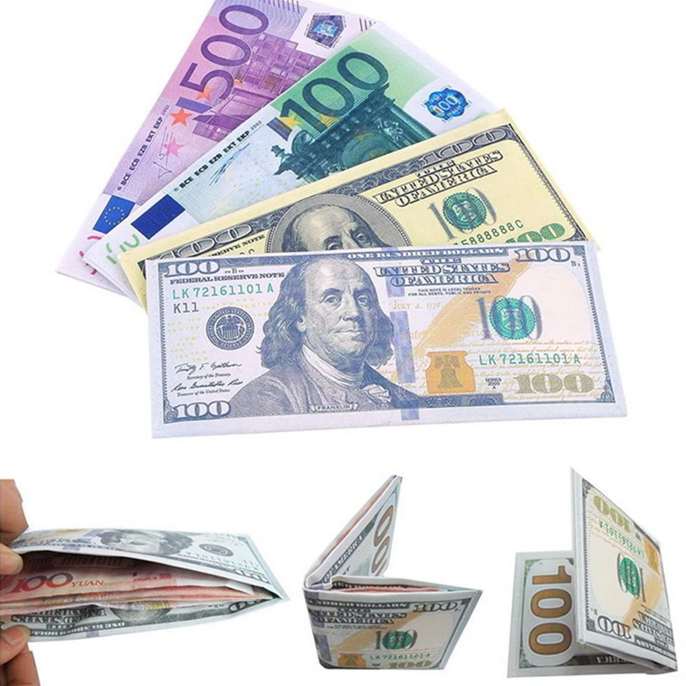 

Men Women Money Clips Currency Notes Pattern Pound Dollar Euro Purse Wallets Unisex Fashion Wallet Slim Cash Holder