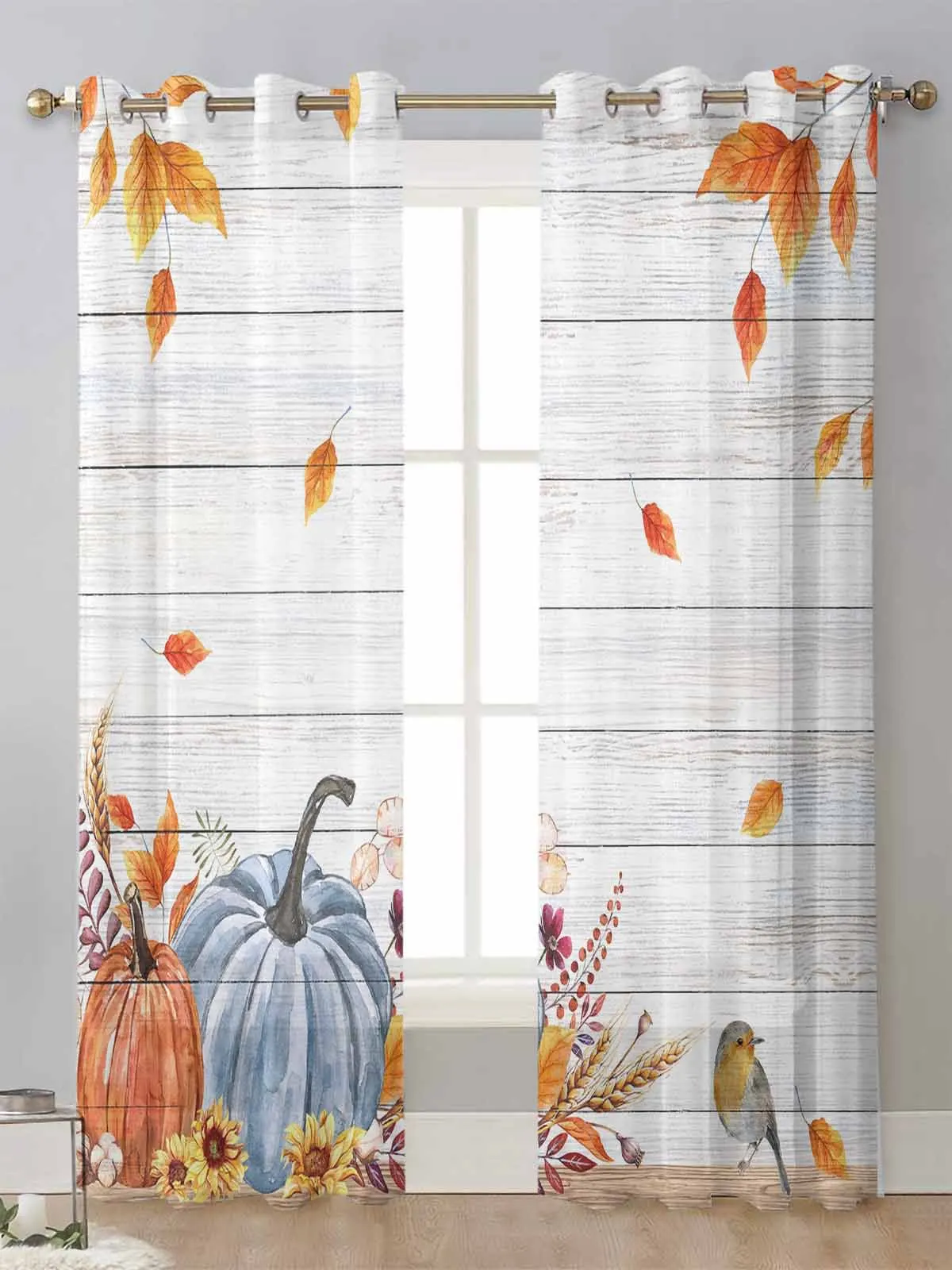 Thanksgiving Autumn Blue Pumpkin Sheer Curtains For Living Room Window Voile Tulle Curtain Cortinas Drapes Home Decor
Thanksgiving Autumn Blue Pumpkin Sheer Curtains For Living Room Window Voile Tulle Curtain Cortinas Drapes Home Decor