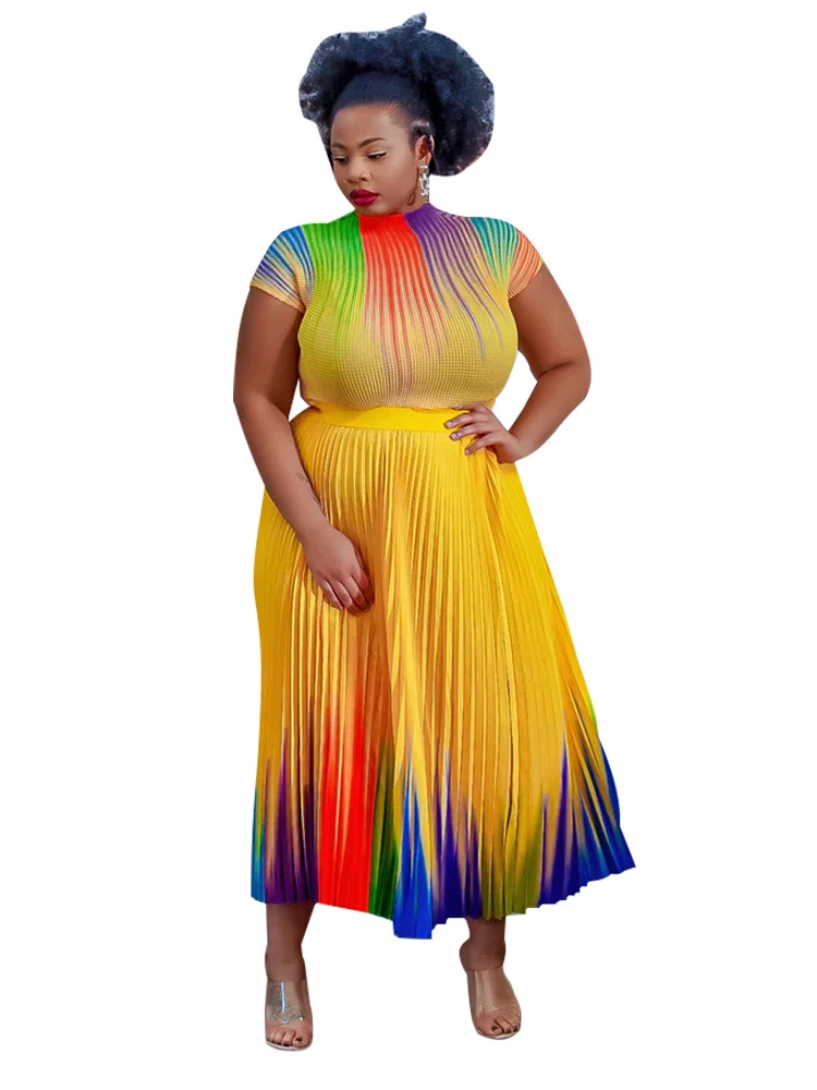 African Skirts Sets Women Clothes T Shirt Tops And Pleated Skirt Suit Fashion Tie Dye Print Streetwear African Outfits Clothing
African Skirts Sets Women Clothes T Shirt Tops And Pleated Skirt Suit Fashion Tie Dye Print Streetwear African Outfits Clothing