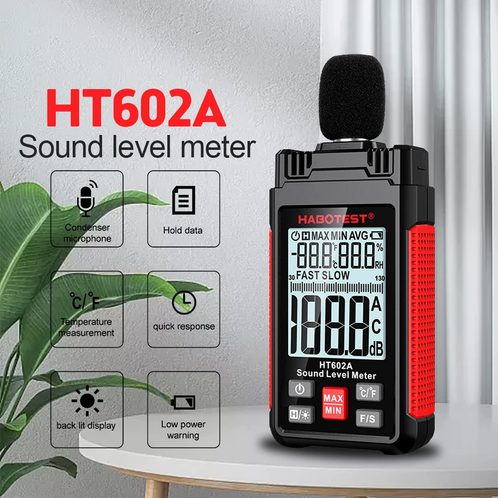 HT602 Digital Sound Level Meter Audio Level Meter Sound Meter 30-130dB Decibel Meter Portable Noise Sound Volume Decibel Detecto
HT602 Digital Sound Level Meter Audio Level Meter Sound Meter 30-130dB Decibel Meter Portable Noise Sound Volume Decibel Detecto