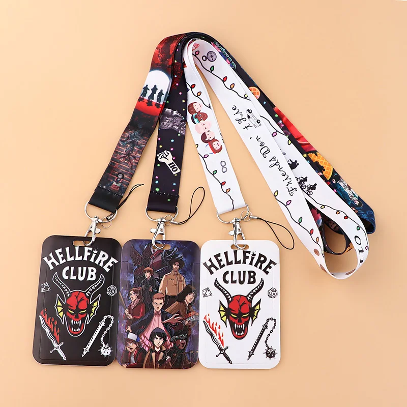 Stranger-Things 4 Card Sets Lanyard Keychain Movie Figure Hellfire Club Eddie Munson Printing Neck Strap Cards Holder for Film F
Stranger-Things 4 Card Sets Lanyard Keychain Movie Figure Hellfire Club Eddie Munson Printing Neck Strap Cards Holder for Film F