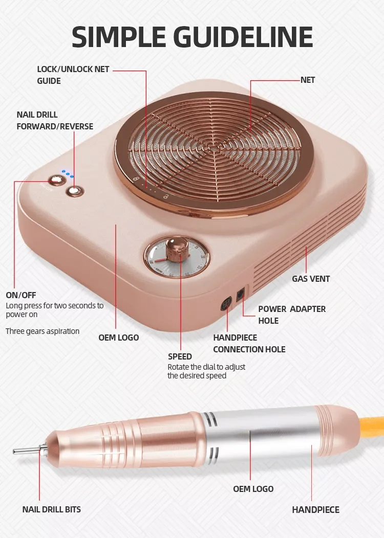 Nail drill Professional nail drill kit 35,000rpm 2-in-1 nail drill Salon nail cleaner manicure Pedicure and polish new tools
Nail drill Professional nail drill kit 35,000rpm 2-in-1 nail drill Salon nail cleaner manicure Pedicure and polish new tools