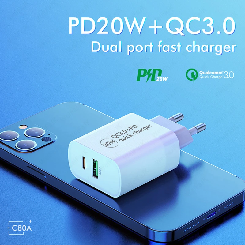 PD 20W USB Charger Quick Charge QC 3.0 Fast Phone Wall Charger Adapter For iPhone 13 12 Pro iPad Huawei Xiaomi Samsung
PD 20W USB Charger Quick Charge QC 3.0 Fast Phone Wall Charger Adapter For iPhone 13 12 Pro iPad Huawei Xiaomi Samsung
