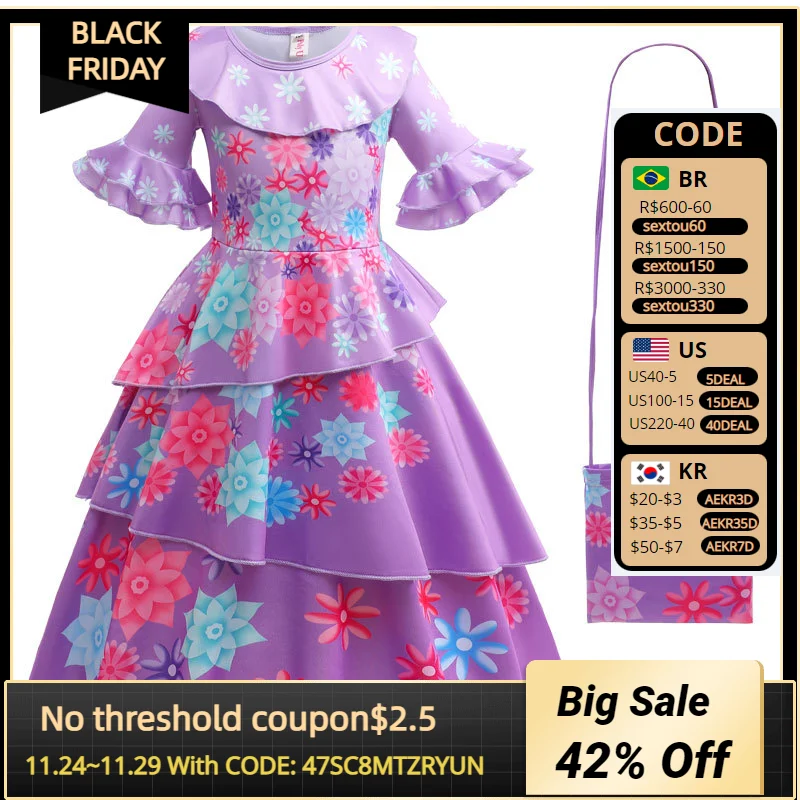 2022 NEW Girl Costume Princess Dress Cosplay Layered Purple Dress European and American Shredded Milk Fabric Children Clothes
2022 NEW Girl Costume Princess Dress Cosplay Layered Purple Dress European and American Shredded Milk Fabric Children Clothes