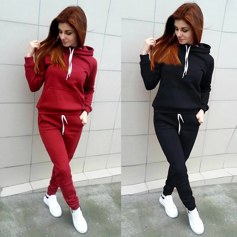 Autun Woen's Fleece Tracksuit 2 Pieces Set Pullover Hoodies+Pants Sport Suit Feale Winter War Sweatshirt Suit for Woan
Autun Woen's Fleece Tracksuit 2 Pieces Set Pullover Hoodies+Pants Sport Suit Feale Winter War Sweatshirt Suit for Woan