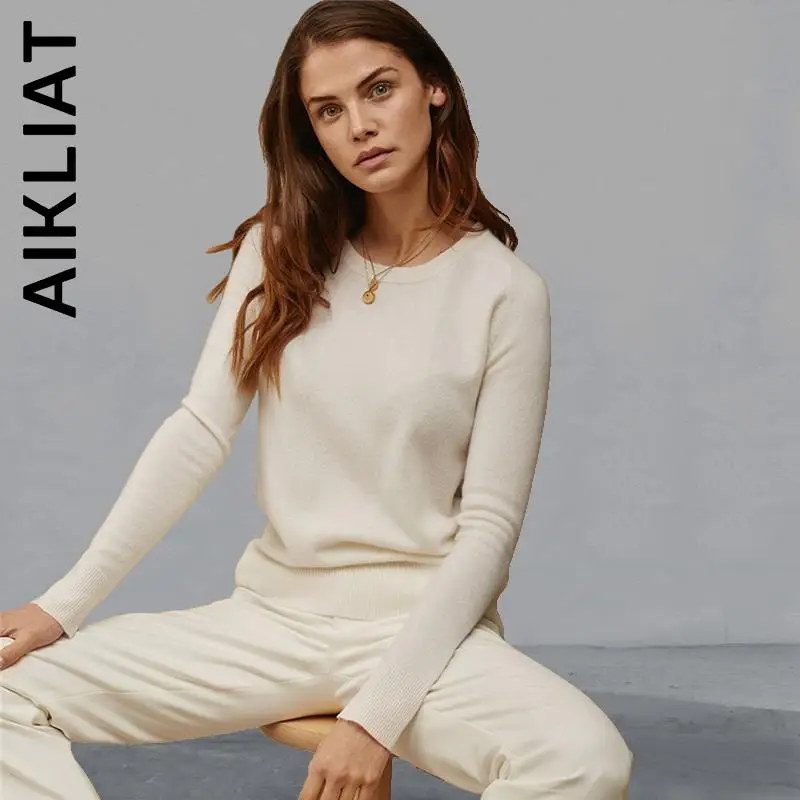 Aikliat Women Sweater New Knitted Simple Pullovers Women Sweaters Streetwear Basic Knit Sweater Soft Leisure Female
Aikliat Women Sweater New Knitted Simple Pullovers Women Sweaters Streetwear Basic Knit Sweater Soft Leisure Female