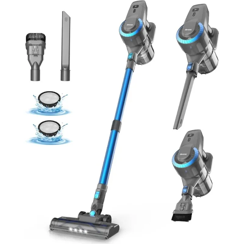 

Cordless Vacuum Cleaner, 6 in 1 Ultra-Lightweight Stick Vacuum, 2200mAh Battery Up to 40mins Runtime, Powerful Handheld Vacuum