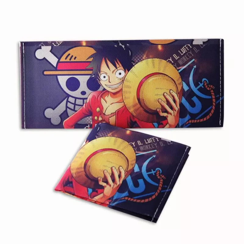 

Anime Wallet Cartoon Straw Hat Luffy Short Canvas Wallet Travel ID Credit Card Holder Packet Wallet Purse Bags P