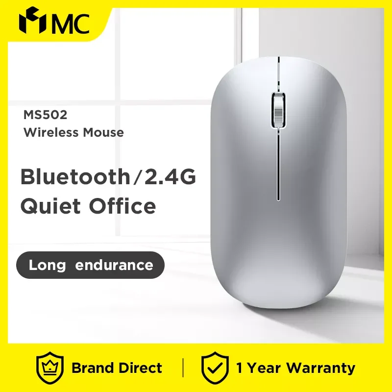 MC 502 2.4G Wireless Bluetooth Mouse Button Mute Noiseless Charging Wireless Mous with USB Receiver Mouse
MC 502 2.4G Wireless Bluetooth Mouse Button Mute Noiseless Charging Wireless Mous with USB Receiver Mouse