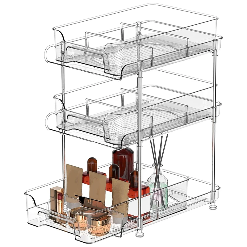 Tier Clear Pull Out Organizer with 3Pcs Storage Bins, Multi-Purpose Slide-Out Storage Container, Bathroom Kitchen
Tier Clear Pull Out Organizer with 3Pcs Storage Bins, Multi-Purpose Slide-Out Storage Container, Bathroom Kitchen